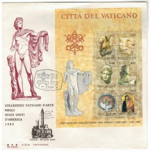 Vatican 1983 FDC Souvenir Sheet Stamps Scott 719 Papacy and Art Archeology