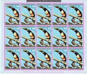 Equatorial Guinea 1974 SOUTH AMERICAN BIRDS 7 Mini-Sheetlets IMPERFORATED