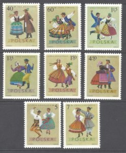 Poland #1685-92 Dancers, Costumes from Krczonow (1969) VF NH