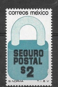 MEXICO 1976 1981 INSURED LETTER STAMP 2P SCOTT G26A MICHEL PZ27 MNH