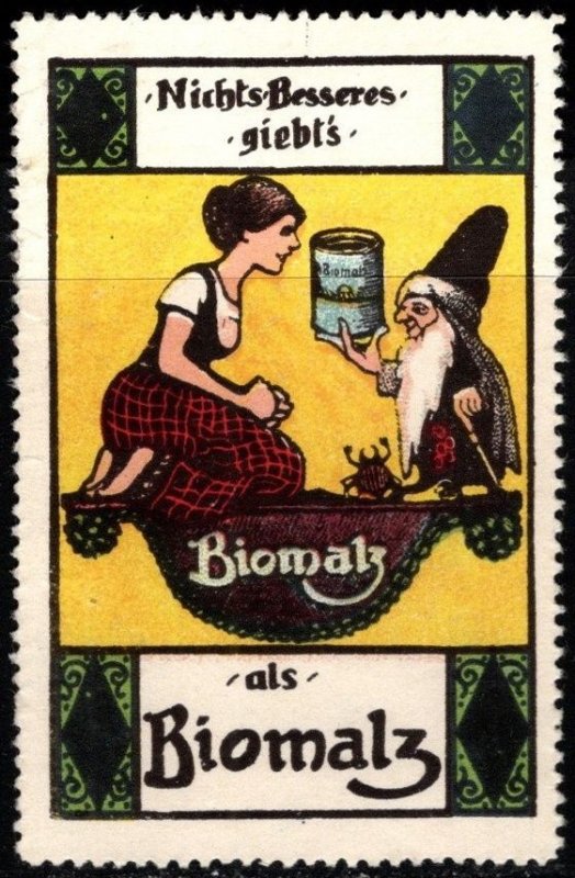 Vintage Germany Poster Stamp Biomalz Organic Malt For Rejuvenation Refresher