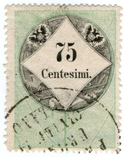 (I.B) Austria/Hungary Revenue : Stempelmarke 75c (Lombardy-Venetia)