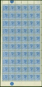 Antigua 1887 2 1/2d Ultramarine SG27 & 27a Complete Pl 2 Pane of 60 V.F MNH &...