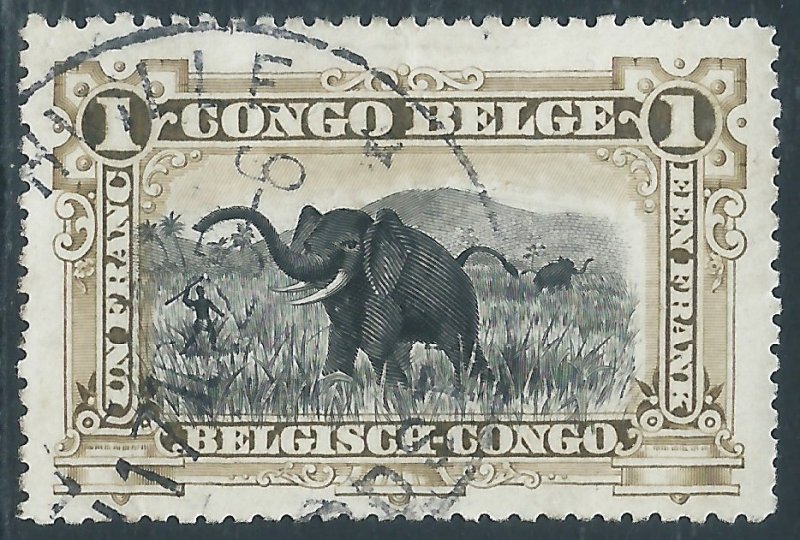 Belgian Congo, Sc #55, 1fr Used