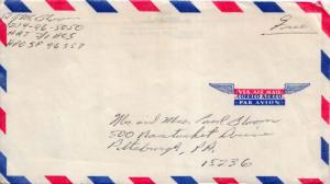 United States Vietnam War Soldier's Free Mail c1968 [APO 96357] HHT 7/1 Air C...