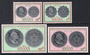 Ghana 212-215 Coins on Stamps MNH VF