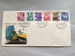 Republic Indonesia  invalids 1957 multi stamp postal cover 66218