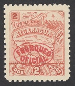 Nicaragua Sc# O89 MH 1896 2p overprint Officials