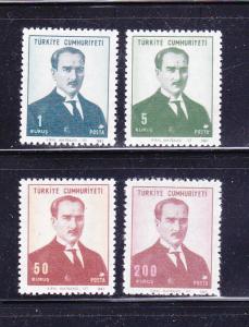 Turkey 1767-1770 Set MNH President Kemal Ataturk (A)