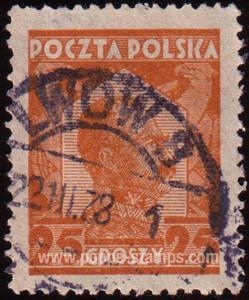 Poland, Sc , SG 262a Study, Hinged - 1927 25g.  - Person...