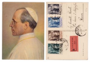 VATICAN CITY 1944 # 87-90 Pontification Complete Set FDC postcard