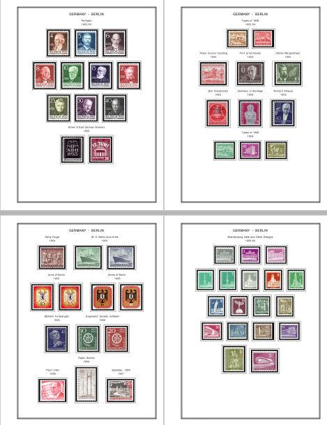 COLOR PRINTED GERMANY BERLIN 1948-1990 STAMP ALBUM PAGES (76 illustrated pages)