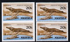 Nigeria 1986 Crocodile 20k in unmounted mint imperf pair*...