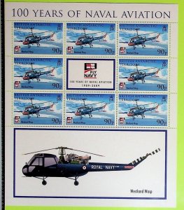 BRITISH ANTARCTIC TERRITORY Sc 405-8 NH MINISHEETS OF 2009 - AVIATION - (JS23)