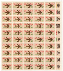 Scott #1552 Peace On Earth Dove Sheet of 50 Stamps - MNH (1st self-stick)