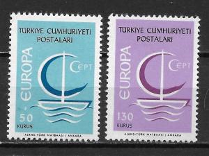 Turkey 1718-19 1966 Europa set MLH