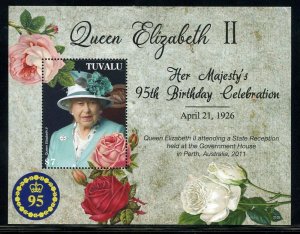 TUVALU  2021  QUEEN ELIZABETH  II 95th BIRTHDAY S/SHEET MINT NEVER HINGED