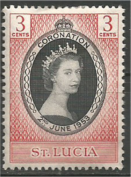 ST. LUCIA,1953, MH, 3c, Coronation Scott 156