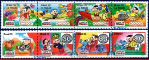 2373A+2415 BRAZIL 1992 1993 MONICA & FRIENDS, BY MAURICIO DE SOUZA, COMICS, MNH