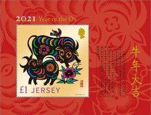Jersey 2021 MNH Stamps Souvenir Sheet Year of the Ox Chinese New Year Zodiac