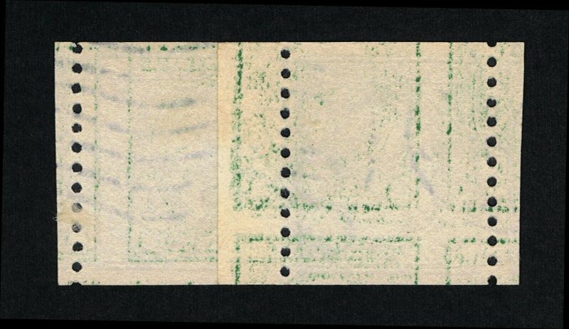 GENUINE SCOTT #443 USED 1914 COIL PASTE-UP PAIR PSE CERT GRADED VF-80