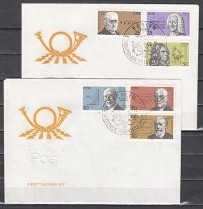 German Dem. Rep. Scott cat. 2179-2184. Personalities & Music. First day cover.