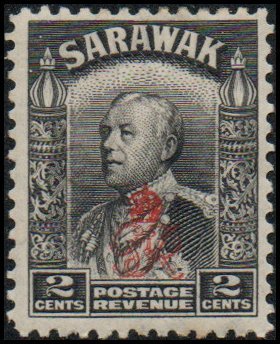 Sarawak 160 - Mint-H - 2c Rajah Sir Charles V. Brooks (red ovpt) (1947)