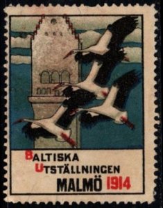 1914 Sweden Poster Stamp Baltic Exhibition (World's Fair) Malmo