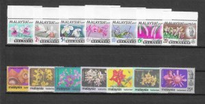 MALAYA/KELANTAN 1965/79 SG 103/9 + 123/9 MNH