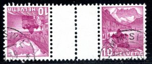 Switzerland Scott # 229, used, var. tete-beche, Mi # KZ10zI