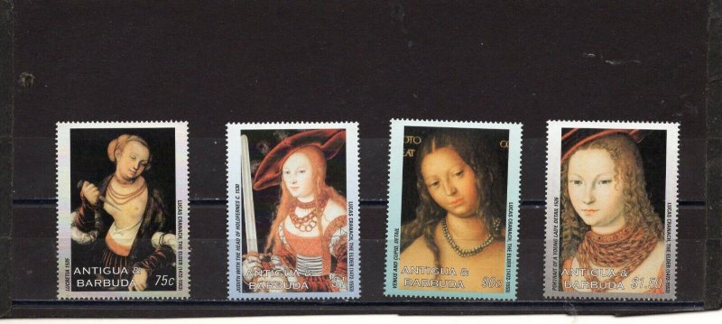 ANTIGUA & BARBUDA 2003 PAINTINGS BY LUCAS CRANACH SET OF 4 STAMPS MNH