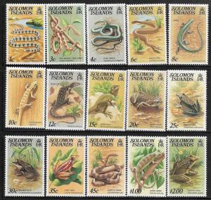 Solomon Islands 1979 Reptiles SC#397//411 Mint Never Hinged // Original Gum