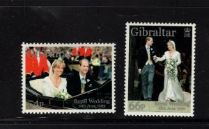 Gibraltar #820-21  (1999 Royal Wedding set) VFMNH CV $4.00