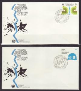 UN New York 320-321 Peace Keeping Geneva S/2 U/A FDC