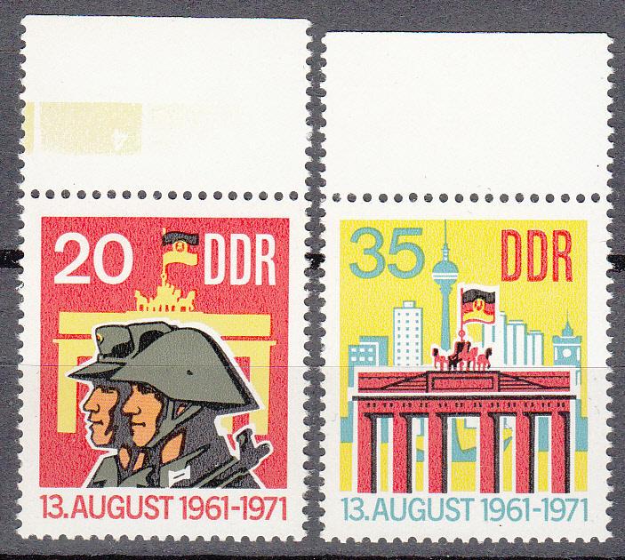 East Germany - 1971  10 years of Berlin Wall Sc# 1316/1317 - MNH (8914)