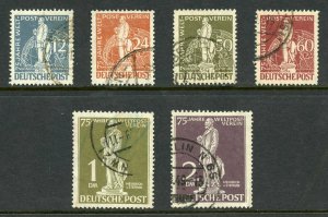 Germany Scott 9N35, 9N37-9N41 Used UPU 75th Anniversary Short Set