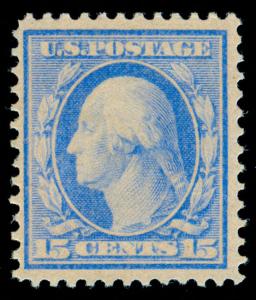 MOMEN: US STAMPS #366 MINT OG H BLUE PAPER VF