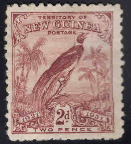 New Guinea Scott 20 MH* stamp, thinned