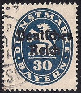 Bavaria #O56 30pf Official Coat of Arms Stamp used VF