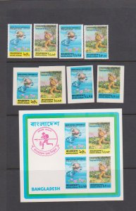 Bangladesh 65-68,68a Sheet Perf Imp MNH.Mi 5-48,Bl.1. UPU-100 Emblem,Mail Runner