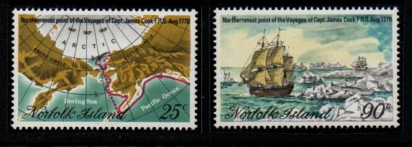 Norfolk Island Sc 235-36 1978 Cook's Northern Voyage  stamp set mint NH
