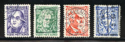 NETHERLANDS Scott #B33-B36, Used, Cat. $8.75