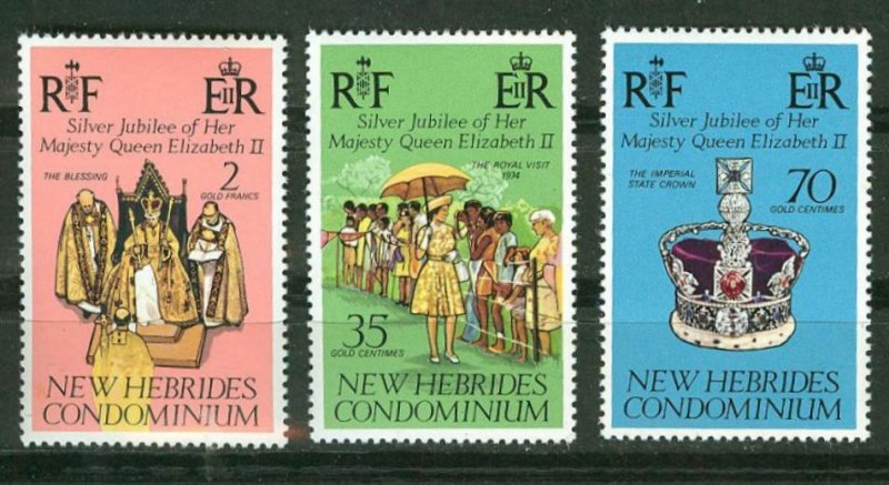 New Hebrides-Br. # 214-16 QE II Coronation Anniv. (3) Mint NH