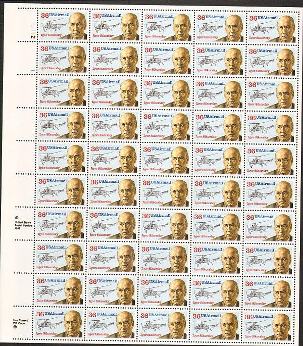 US #C119 Mint Sheet Igor Sikorsky 