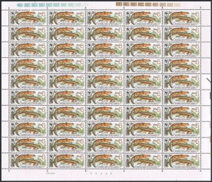 Czechoslovakia 2751 sheet, MNH. Michel 3010. WWF 1989. Newt Triturus montandoni