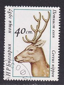 Bulgaria   #3259  used  1987  deer 40s