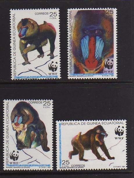 Equatorial Guinea 1991 Sc 159-162 WWF set MNH