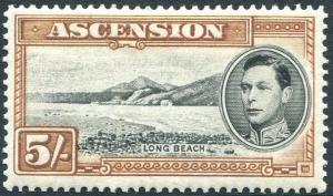 ASCENSION-1938-53 5/-  Black & Yellow-Brown Perf 13½  Sg 46 