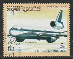 1991 Cambodia - Sc 1152 - used VF - 1 single - Aircraft