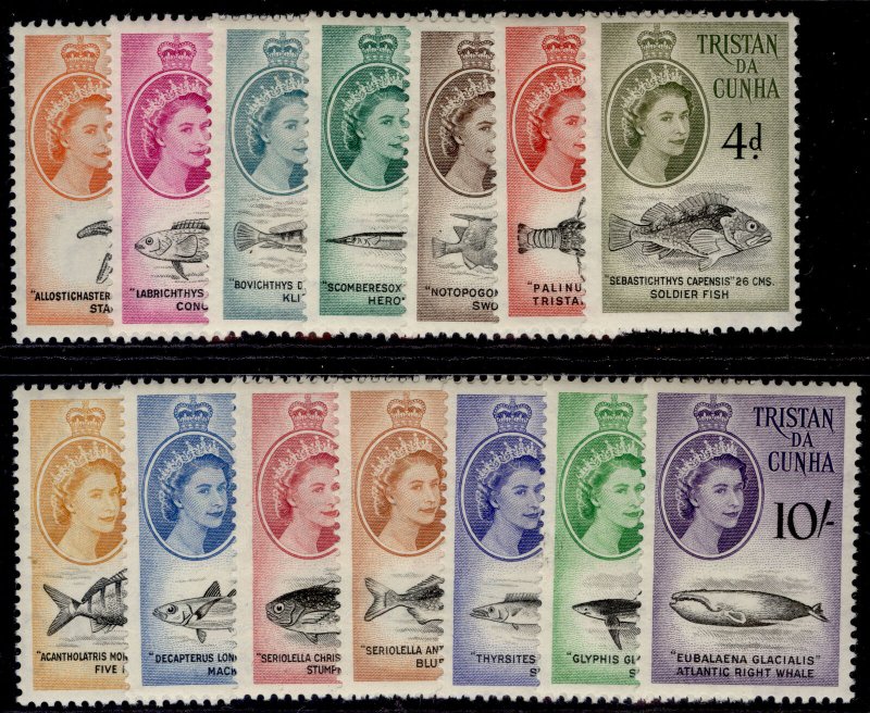 TRISTAN DA CUNHA QEII SG28-41, 1960 marine life set, NH MINT. Cat £75.